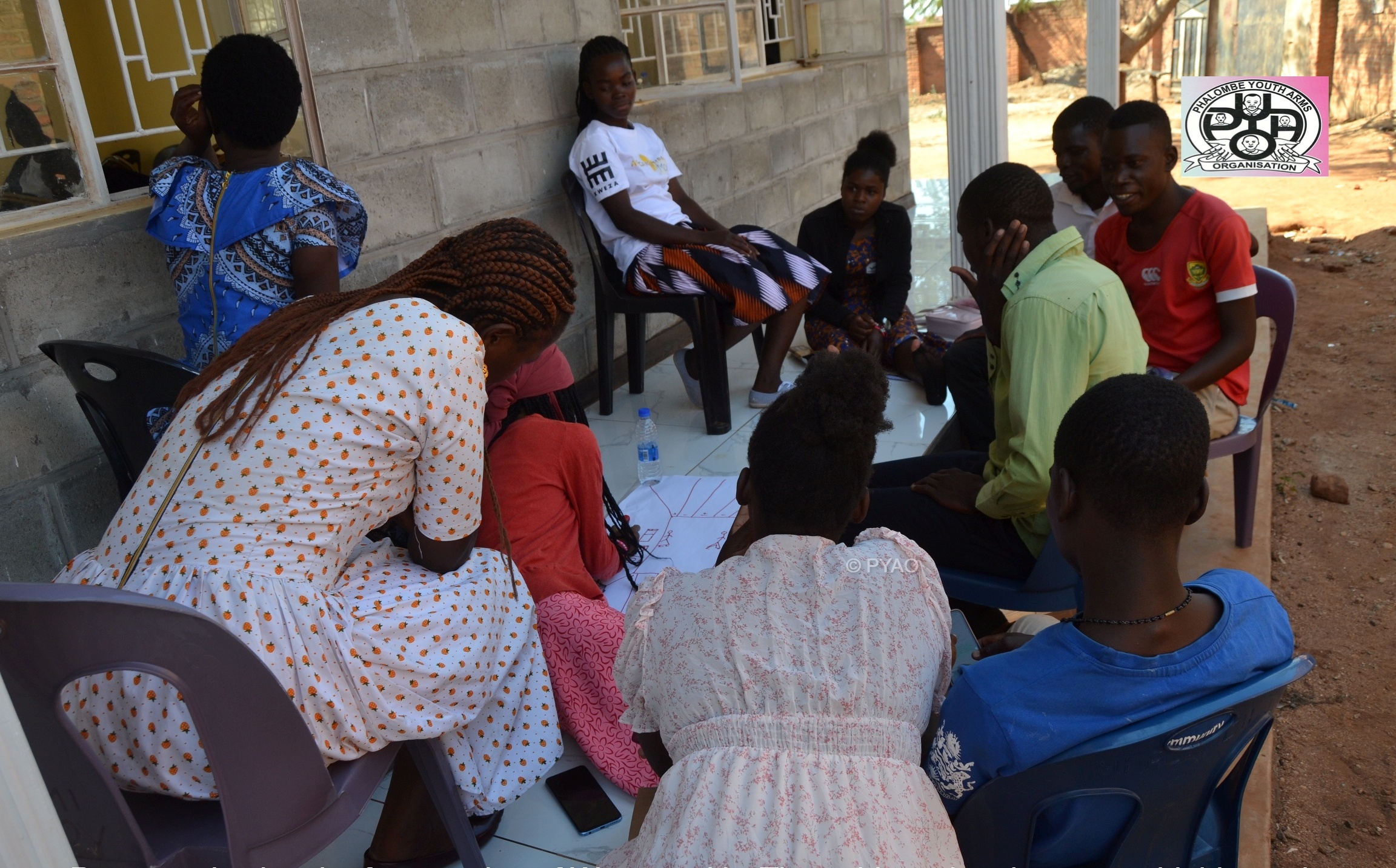 Young people working on a group assignment